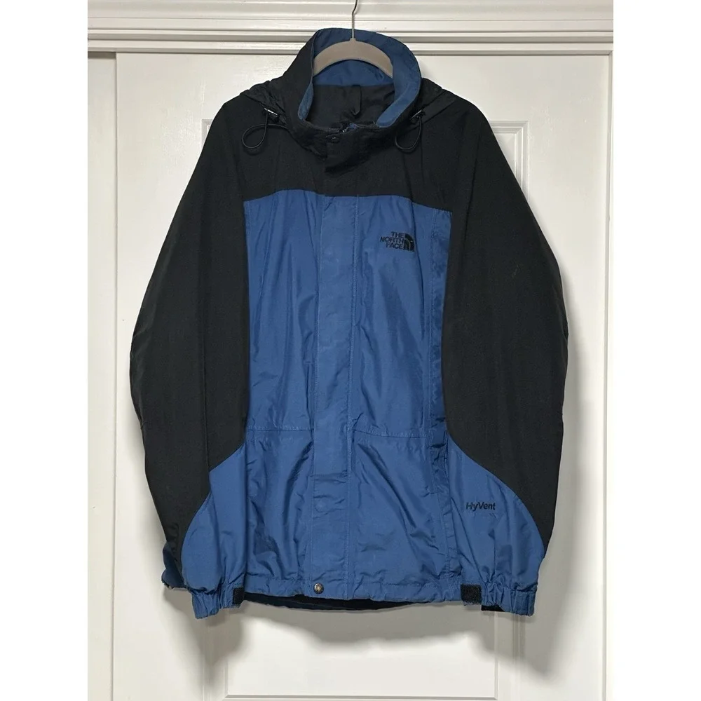 The North Face, Men's Hyvent Parka, Black & Blue,‎ Size Large